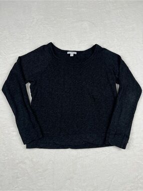 James Perse Lightweight Knit Sweater Scalloped Hem Gray Size 1